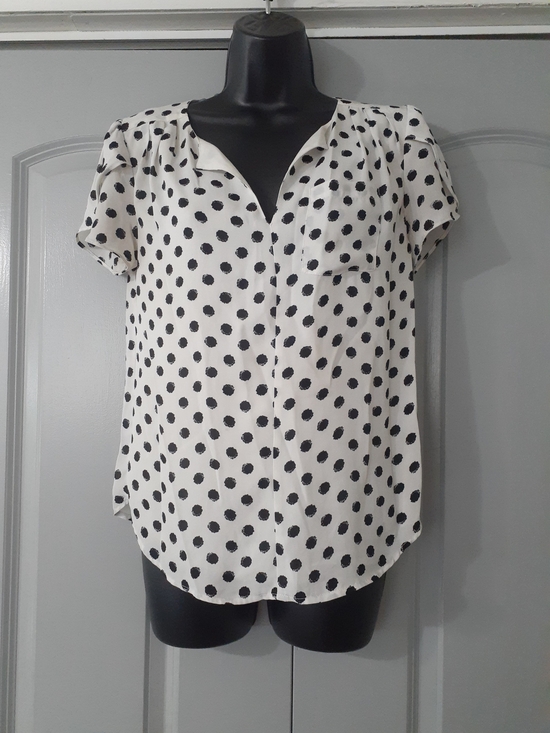 41 Hawthorn Tops - 41 Hawthorn White Blouse with Black Polka Dots